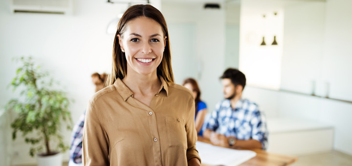 Positive  attitude woman work